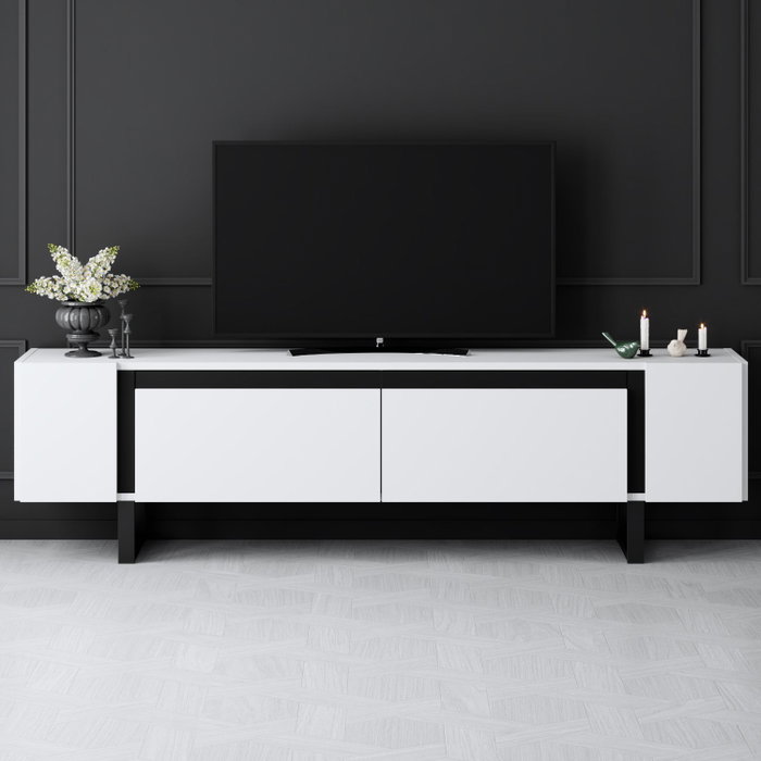 Hanah Home Soporte para TV Yildiz Blanco y Negro Hanah Home Soporte para TV Yildiz Blanco y Negro
